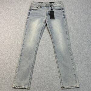 WXYZ Jeans Mens 29x30 Light Acid Wash Denim Nomad Slim Fit Stretchy Tapered Leg